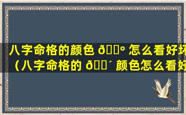 八字命格的颜色 🌺 怎么看好坏（八字命格的 🐴 颜色怎么看好坏呢）